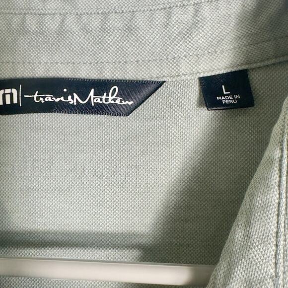 Travis Mathew Polo Shirt Mens Large Gray Performance Pima Cotton Blend Logo - Picture 4 of 12